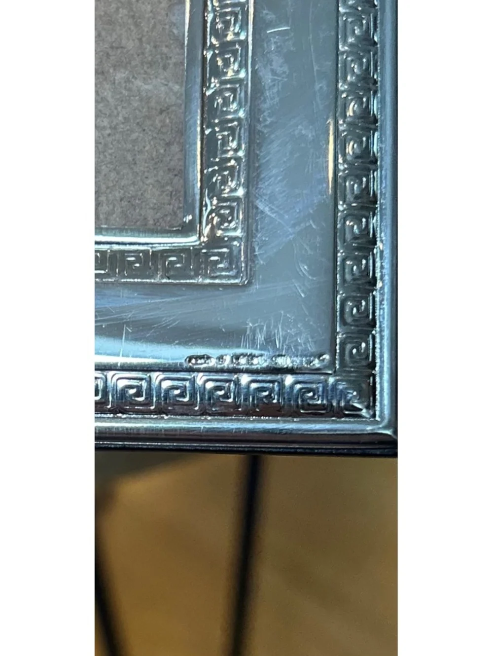 Beltrami Silver-Plated Decorative Photo Frame with Intricate Border ITALY